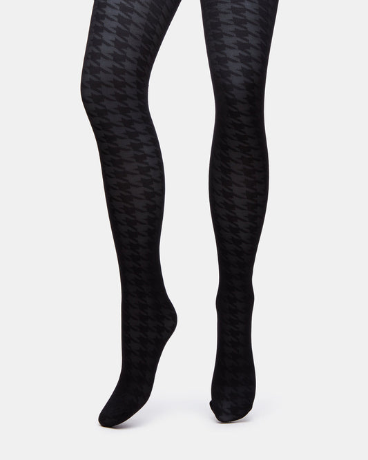 HOUNDSTOOTH TIGHTS BLACK